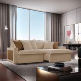 Sofá Dallas Linho Dois Módulos De 120cm B15 Meu Sofá Online A226 Linho Bege
