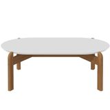 Mesa De Centro Oblonga Sala De Estar 06009 Dcasa Branco Cedro
