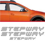 Kit Adesivos Sandero Stepway 2015 Lateral E Traseiro Prata Preto