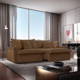 Sofá Dallas Veludo Dois Módulos De 90cm B15 Meu Sofá Online B016 Veludo Marrom