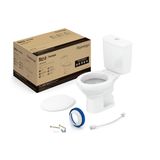 Kit Vaso Sanitário Com Caixa Acoplada E Assento Soft Close Flamingo Incepa Branco Brilhante