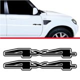Par Adesivos 4x4 Pajero Tr4 2014-16 Emblema Lateral Resinado Preto