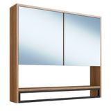Armario Espelheira Suspenso 80 Cm 2 Portas E Toalheiro P1041 Mell Pp Milani Store Mell
