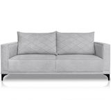 Sofa Nori 3 Lugares Pes De Ferro 200cm Linho Boucle 3302 Ezz 3302