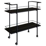 Carrinho Bar Industrial Com Rodizios P1036 Preto Pp Milani Store