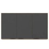 Armário Aéreo Cozinha Firenze 1,20 Cm 3 Portas Cor Avena E Grafite - Fabrica 1 Móveis