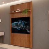 Painel Para Tv Pratic Ripado 240cm Freijó - Fabrica 1 Móveis