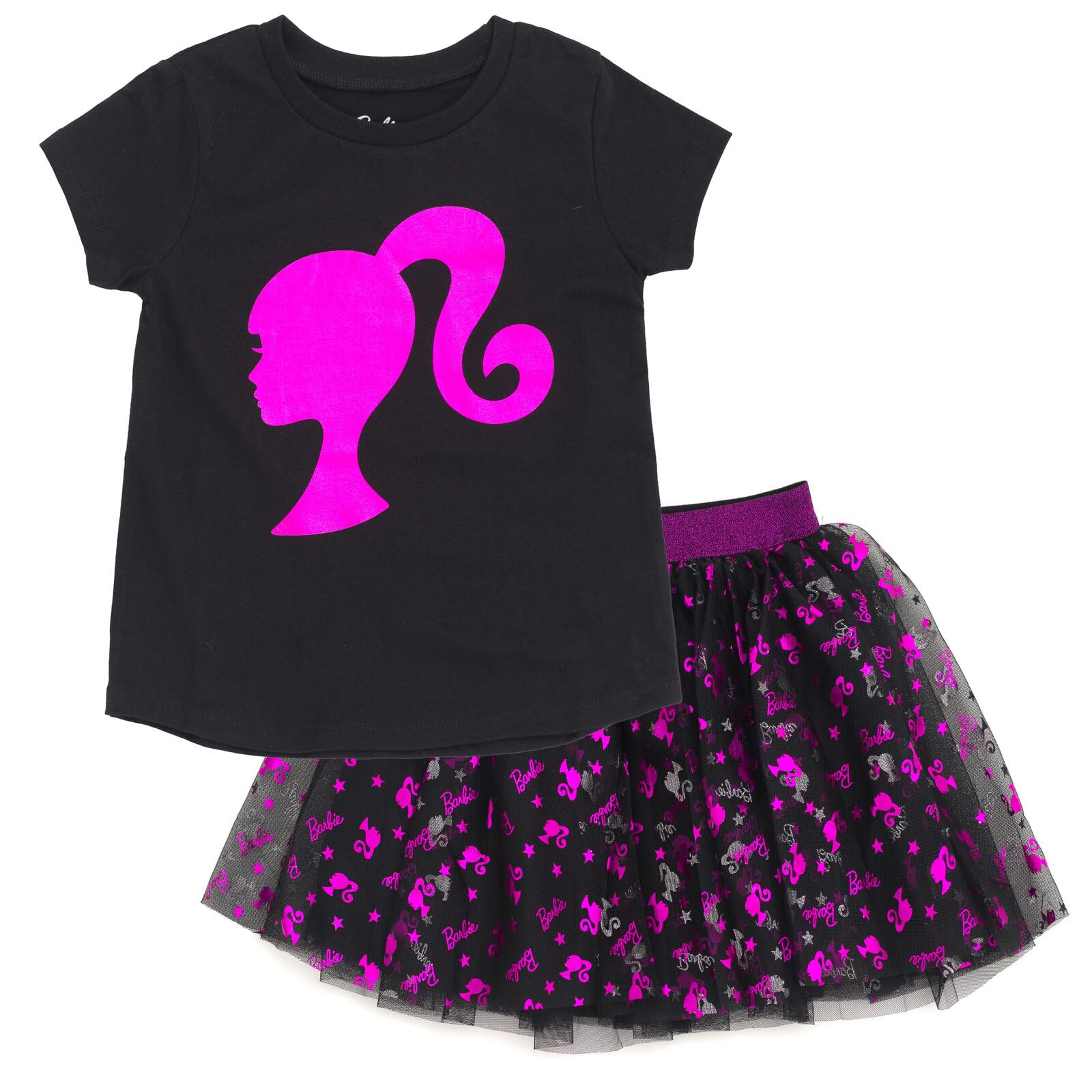 Roupa: Camiseta Barbie Para Meninas E Saia De Tule De 7 A 8 Anos