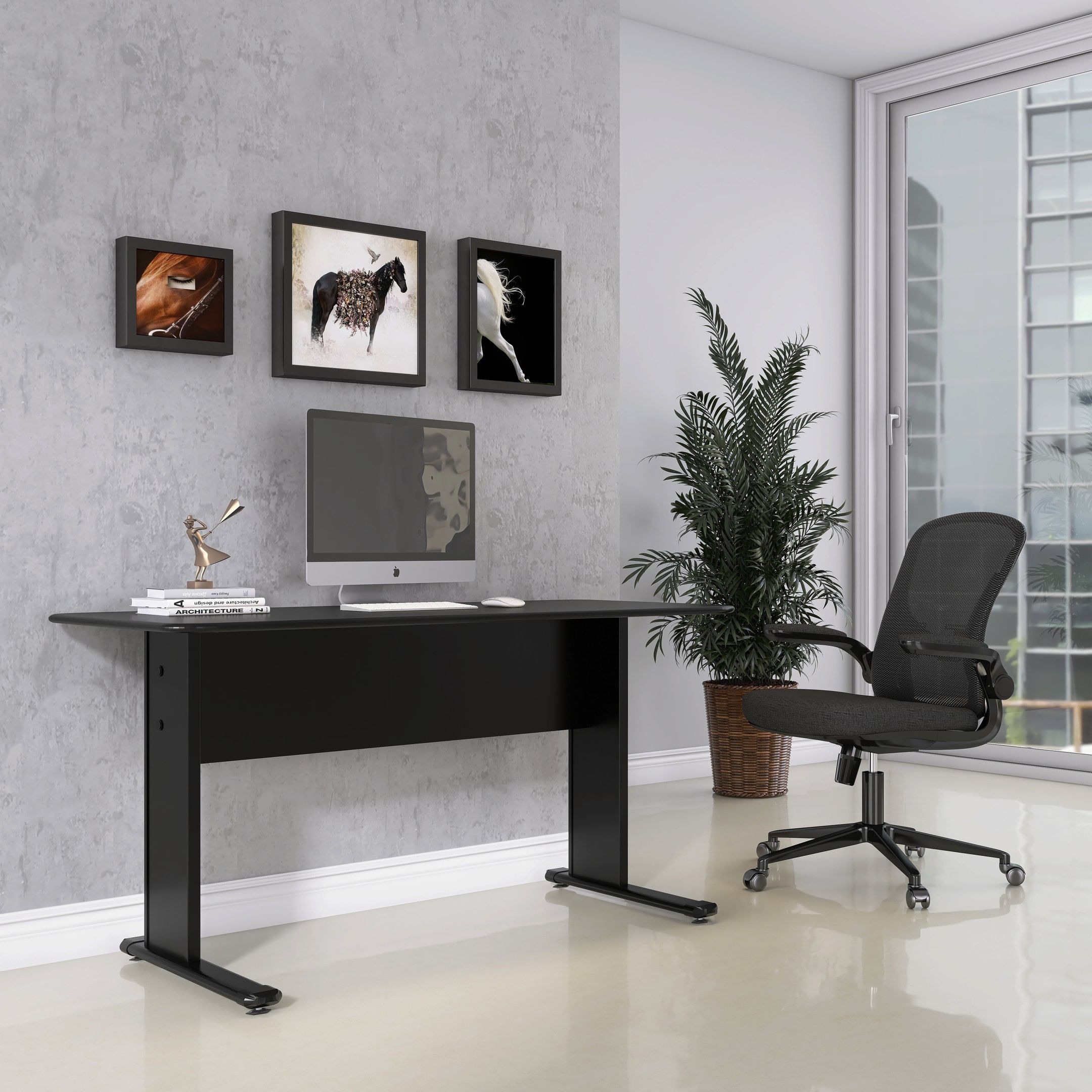 Escrivaninha Mesa Escritório Secretária Mx120 Maxxi Preto