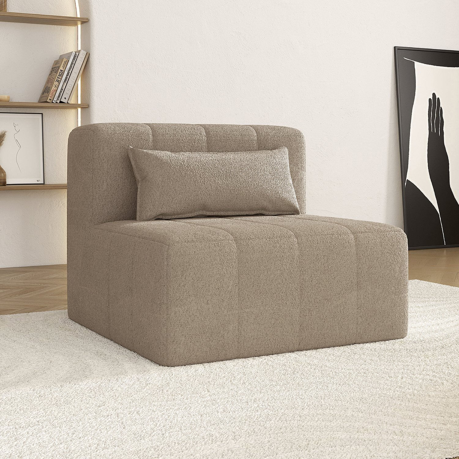 Poltrona Modular De Espuma Easybox Cabecasa Madeiraoriginals Taupe
