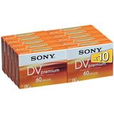 Mini Fita Dv Sony Dvc60prl 60 Min Premium Data, 10 Pacotes