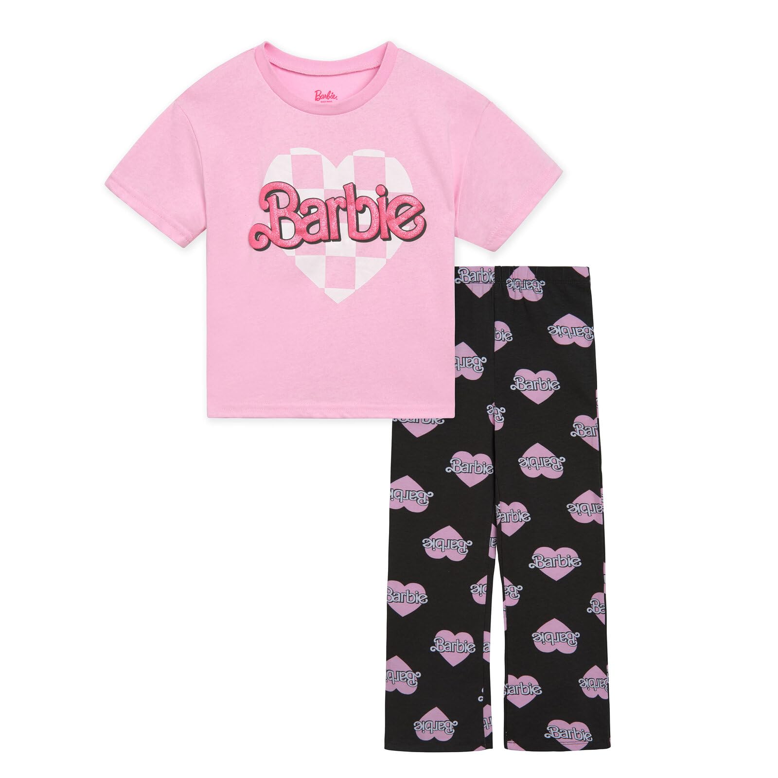 Conjunto De Roupas: Camiseta Barbie Little Girls E Leggings Flare