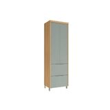 Módulo Cozinha Nesher Marquesa Paneleiro C- 2 Portas E 2 Gavetas 70cm Nature-verde - Nesher