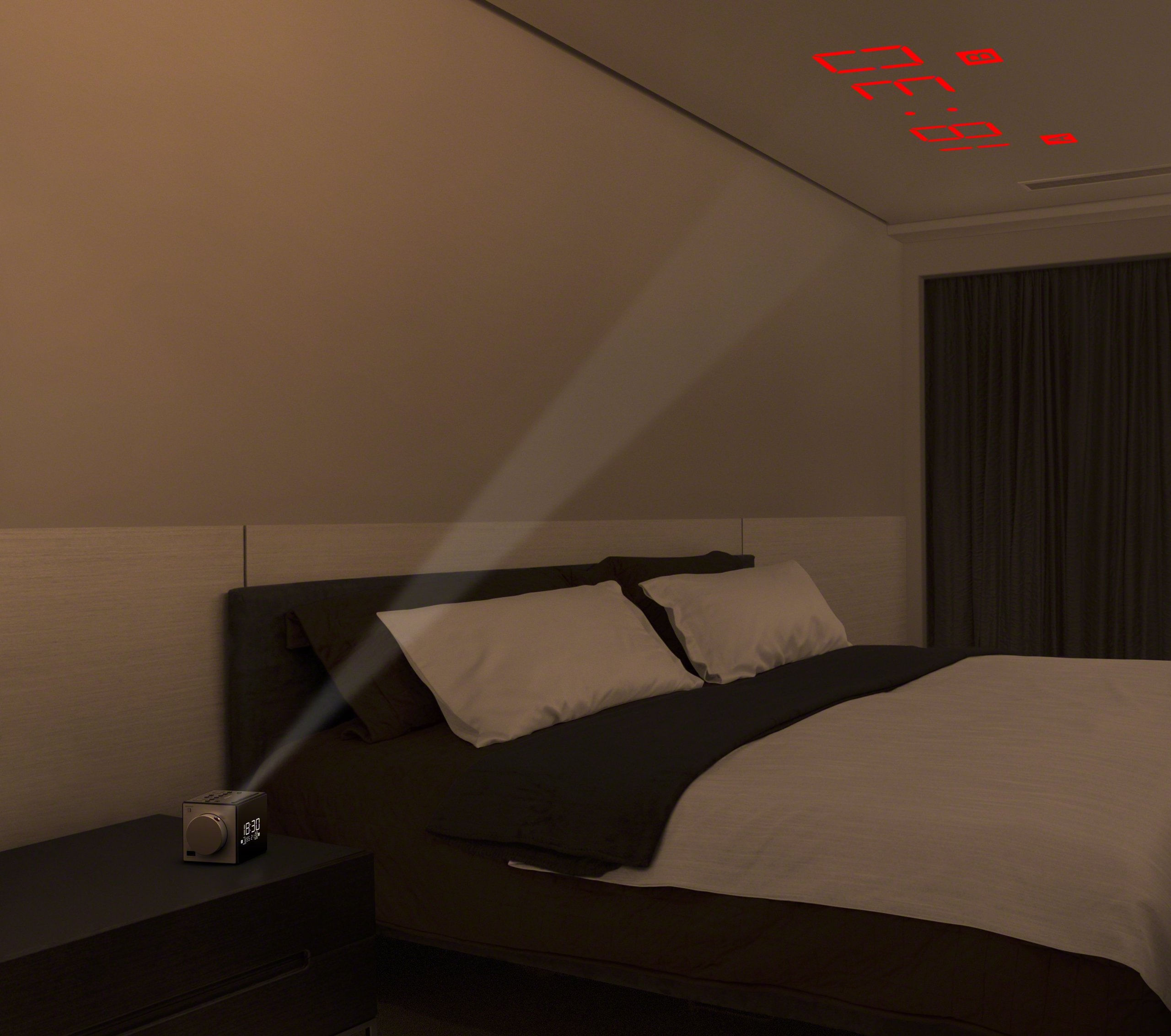 Rádio-relógio Sony Icfc1pj Com Projetor De Tempo E Alto-falante De 1,57 Polegadas