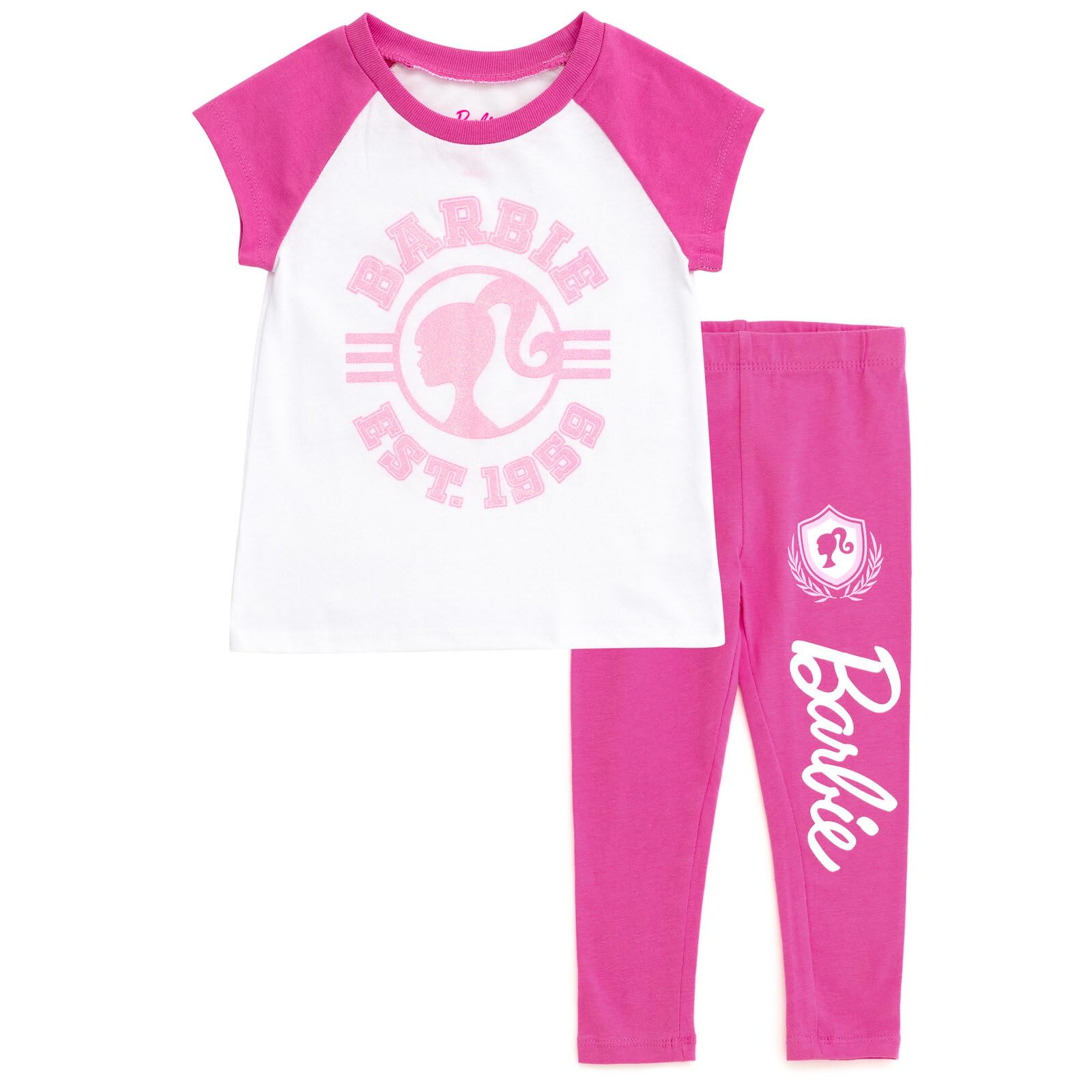 Conjunto De Roupas: Camiseta E Leggings Barbie Little Girls De 7 A 8 Anos