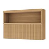 Armário Aéreo Cozinha Modulado Marquesa Com 1 Porta Basculante Ripada E 1 Nicho 120cm Nature - Nesher