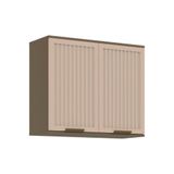 Armário Aéreo Cozinha Modulado Para Connect Com 2 Portas Ripadas 80cm Duna-cristal - Henn