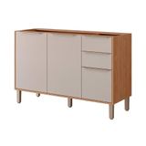 Gabinete De Cozinha Modulado Balcão Divina Com 3 Portas E 2 Gavetas Sem Tampo 120cm Freijo-off White - Mgm