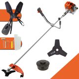 Máquina De Cortar Grama Á Gasolina Tekna Rl430acntk 2t 43cc 1,7hp Roçadeira Com Lâmina De Corte 3 Pontas E Carretel Nylon