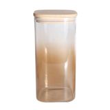 Porta Mantimentos Quadrado Em Vidro Borossilicato Degradê Âmbar Dynasty 1,6l