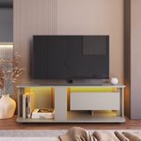 Rack Para Tv Até 55 Polegadas Com 1 Gaveta E Iluminação Em Led Rgb Ra0136 Arenas