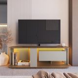 Rack Para Tv Até 55 Polegadas Com 1 Gaveta E Iluminação Em Led Rgb Ra0136 Mel Arenas