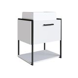 Gabinete Para Banheiro Suspenso 50cm P1009 Branco Com Cuba