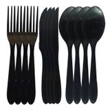 Jogo De Talheres Faqueiro Inox Black Premium 12 Peças - Garfos Facas E Colheres