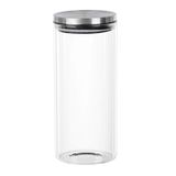 Pote De Vidro Com Tampa Em Inox Redondo 14l 22x10cm