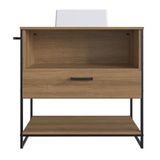 Gabinete Para Banheiro 80cm P1028 Mel Com Cuba Ametista Branca