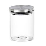 Pote De Vidro Com Tampa Inox Redondo 350ml 95x8cm