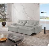 Sofá Parma Linho 02 Módulos De 100m B25cm Meu Sofá Online A230 Linho Cinza