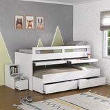 Beliche Infantil /juvenil Com 2 Gavetas 2 Escrivaninhas Branco Foscarini Branco
