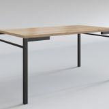 Mesa Para Sala De Jantar Estilo Industrial Attenza Preto/amadeirado