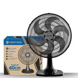 Ventilador de Mesa Preto Turbo 40cm Potente Silencioso 6 Pás