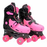 Patins Quad Roller Ajustavel 33 A 36 Pink Glitter Dm Radical