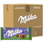 Chocolate Milka Avelãs Inteiras Kit 17 Barras De 100g