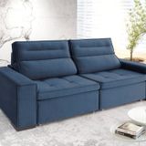 Sofá Retrátil E Reclinável 2 Lugares 230 Cm Charm Azul