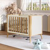 Berço Arredondado Minicama Americano 3 Em 1 Luly 100% Mdf Espresso Móveis Off White/amêndoa