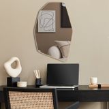 Espelho Decorativo Orgânico Modelo Abstrato 60x40 Para Sala Hall Escritório Caramelo