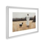 Quadro Decorativo Religioso Cordeiro De Deus Com 1 Tela Cm Ou Cm De Parede Para Sala Quarto Hall 60c Sem Vidro Branco