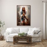 Quadro Decorativo Religioso Jesus Em Oração 1 Tela Para Sala Quarto Igreja 80cm X 120cm Sem Vidro Marrom