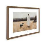 Quadro Decorativo Religioso Cordeiro De Deus Com 1 Tela Cm Ou Cm De Parede Para Sala Quarto Hall 60c Sem Vidro Marrom
