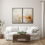 Quadro Decorativo Modelo Rústico Com 2 Telas De Parede Para Sala Quarto Escritório 60cm X 90cm Sem Vidro Preto