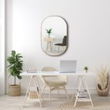 Espelho Decorativo Oval Modelo Cápsula 60x40 Para Lavabo Hall Escritório Caramelo