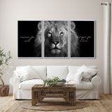 Quadro Nunca Foi Sorte, Sempre Foi Deus Modelo Religioso Com 3 Telas Para Sala, Hall 60cm X 90cm Com Vidro Branco