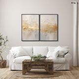 Quadro Decorativo Modelo Rústico Com 2 Telas De Parede Para Sala Quarto Escritório 60cm X 90cm Sem Vidro Preto