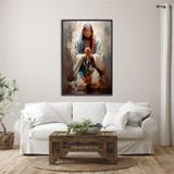 Quadro Decorativo Religioso Jesus Em Oração 1 Tela Para Sala Quarto Igreja 80cm X 120cm Sem Vidro Preto