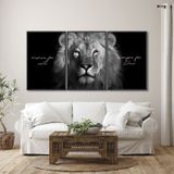 Quadro Nunca Foi Sorte, Sempre Foi Deus Modelo Religioso Com 3 Telas Para Sala, Hall 60cm X 90cm Sem Vidro Preto