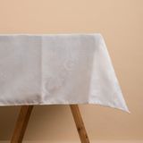 Toalha De Mesa São João  jacquard  Natural - Easy Clean 08 Lugares Off White